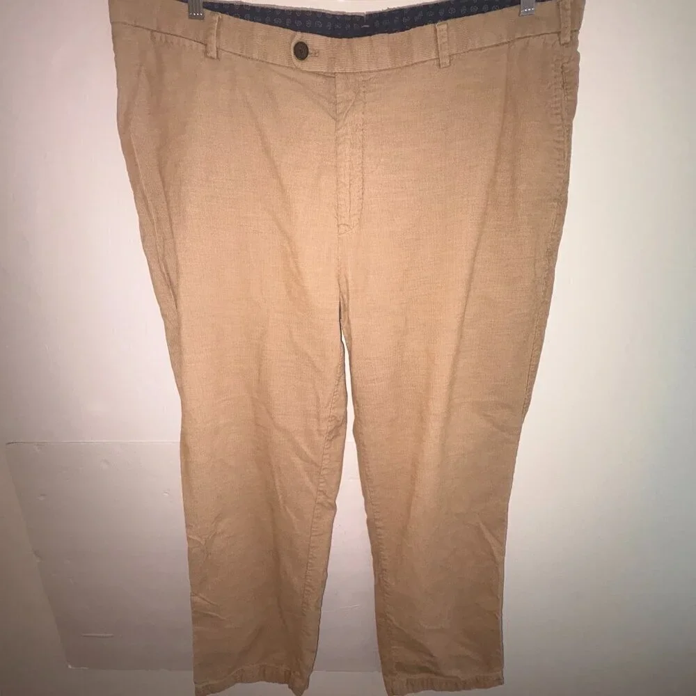 Peter Millar Men's Tan Brown Corduroy Pants Size 42 Traditional Business Casual